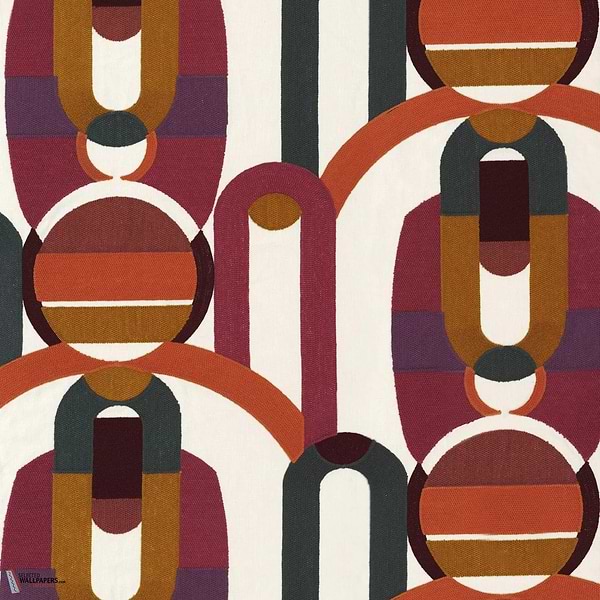 Café society stof-Casamance-Multico rouge-Meter (M1)-Selected Wallpapers-Interiors