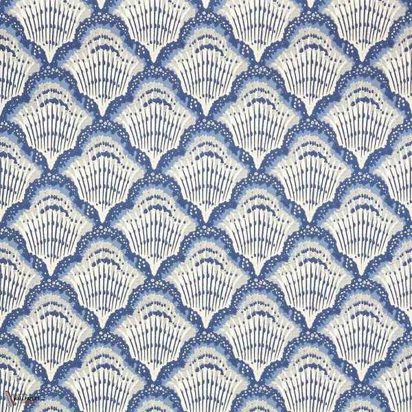 Calico Shell behang-1838 wallcoverings-Cobalt-Rol-Selected Wallpapers-Interiors