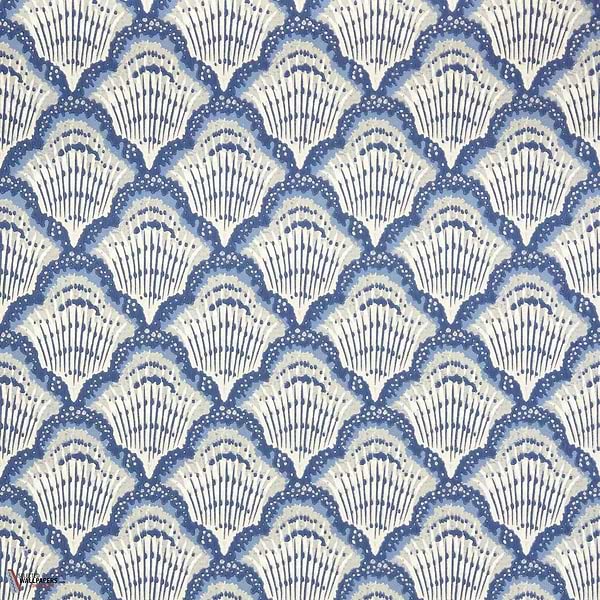 Calico Shell behang-1838 wallcoverings-Cobalt-Rol-Selected Wallpapers-Interiors