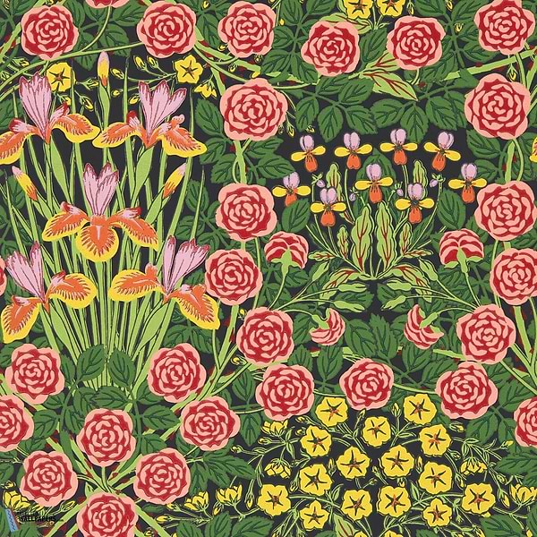 Campanula-behang-tapete-wallpaper-Morris & Co-Sunburst/Ebony-Rol-Selected-Wallpapers-Interiors