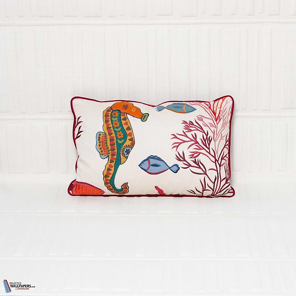 Caraibes kussen-Pierre Frey-Multicolor - Seahorse-60 x 40 cm-Selected-Wallpapers-Interiors