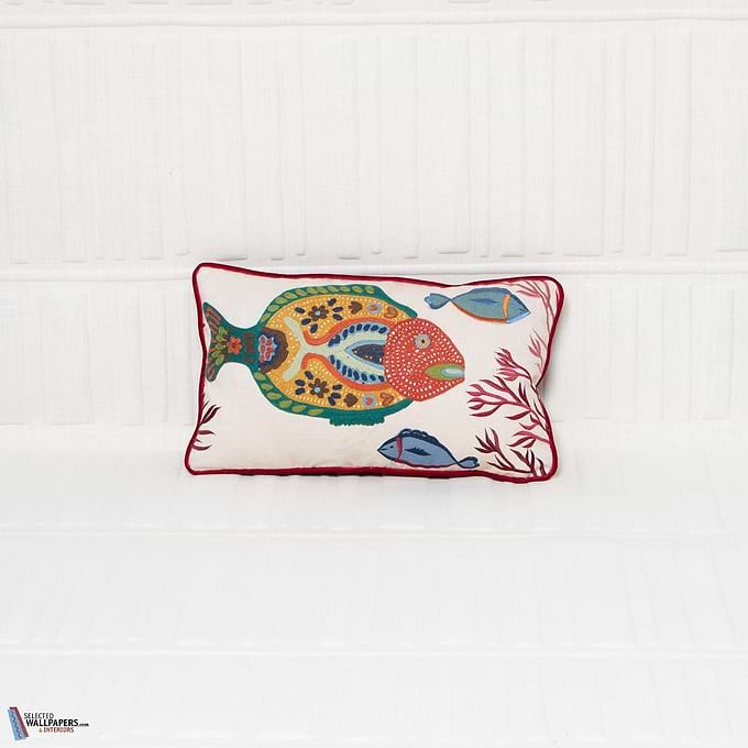 Caraibes kussen-Pierre Frey-Multicolor - Fish Right-50 x 30 cm-Selected-Wallpapers-Interiors
