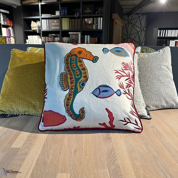 Caraibes kussen-Pierre Frey-Multicolor - Seahorse-50 x 50 cm-Selected-Wallpapers-Interiors