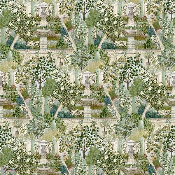 Carpet garden behang-Sanderson-Paradise-Rol-Selected Wallpapers-Interiors