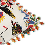 Carretto Del Cibo Embroidered kussen-Mind the Gap-Creme/Blue-50 x 50 cm-Selected-Wallpapers-Interiors