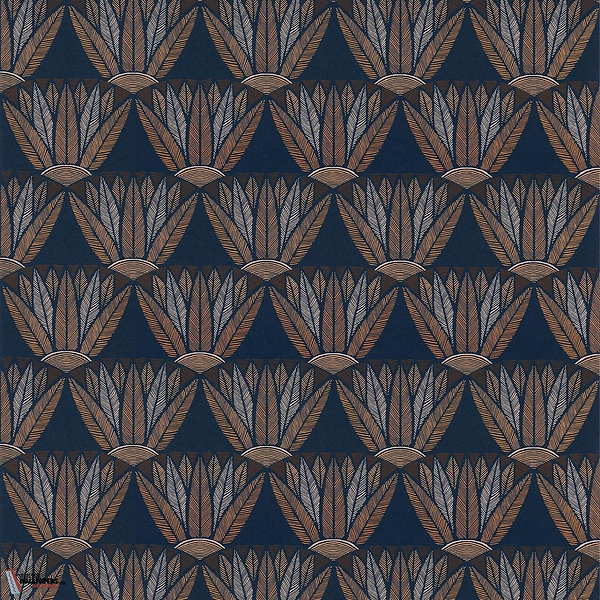 Castalia-behang-Tapete-Casamance-Marine/Terracotta-Rol-76161736-Selected Wallpapers