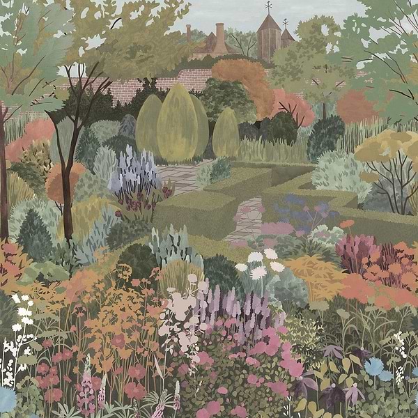Castle Garden wallpaper-Little Greene-Sage Green-Set-Selected Wallpapers-Interiors