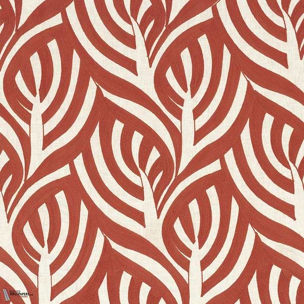 Catalpa stof-Casamance-fabric-Rouge-Meter (M1)-Selected-Wallpapers-Interiors