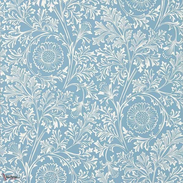 Chamomile behang-Morris & Co-China Blue-Rol-Selected Wallpapers-Interiors