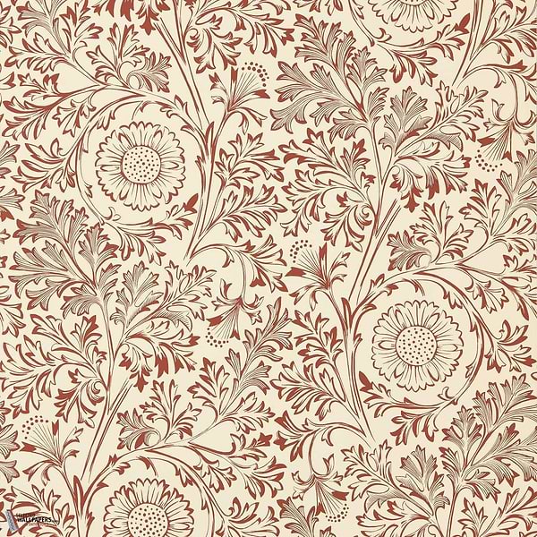 Chamomile behang-Morris & Co-Flax/Madder-Rol-Selected Wallpapers-Interiors