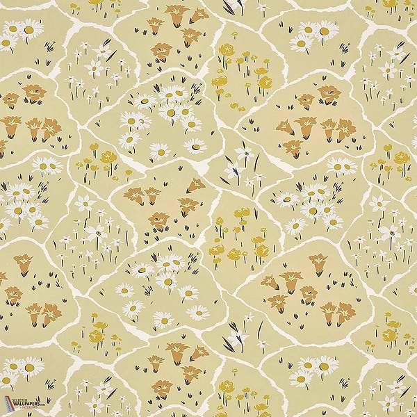 Champ Fleuri behang-Pierre Frey-wallpaper-tapete-Ocre-Meter (M1)-Selected-Wallpapers-Interiors