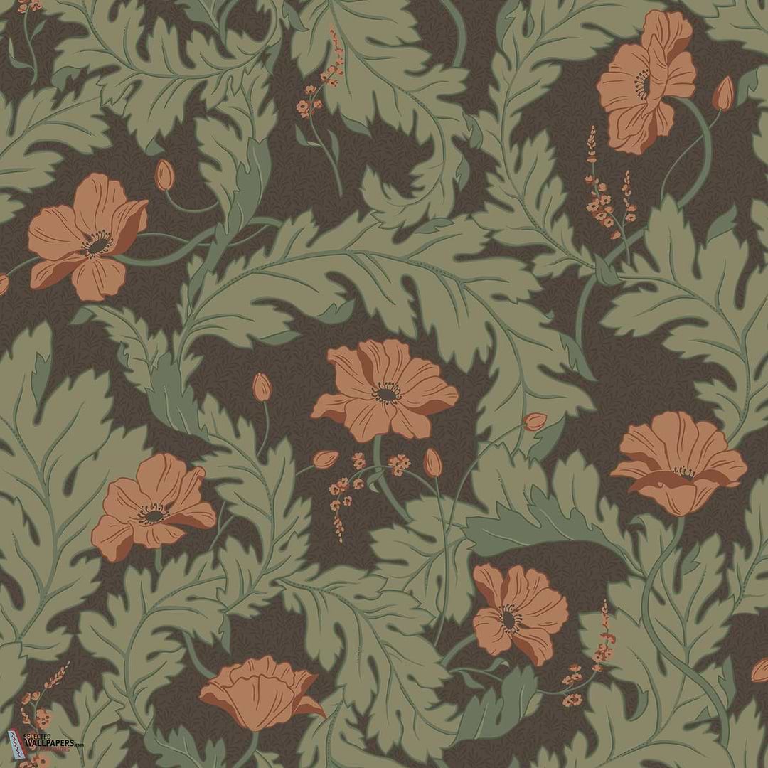 Charlotta behang-Sandberg-Brown-Rol-Selected Wallpapers-Interiors