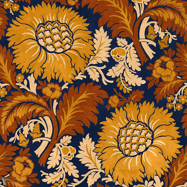 Chinese Damask wallpaper-Coordonné-Mustard-Non Woven-Roll-Selected Wallpapers-Interiors