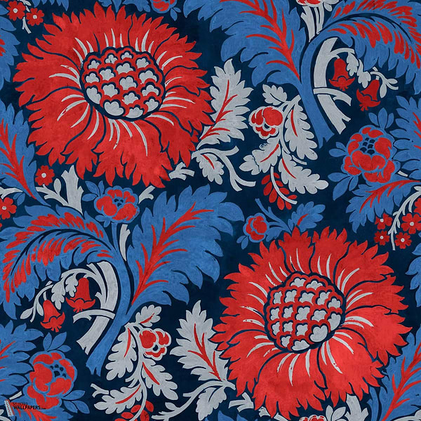 Chinese Damask wallpaper-Coordonné-Vermilion-Non Woven-Roll-Selected Wallpapers-Interiors