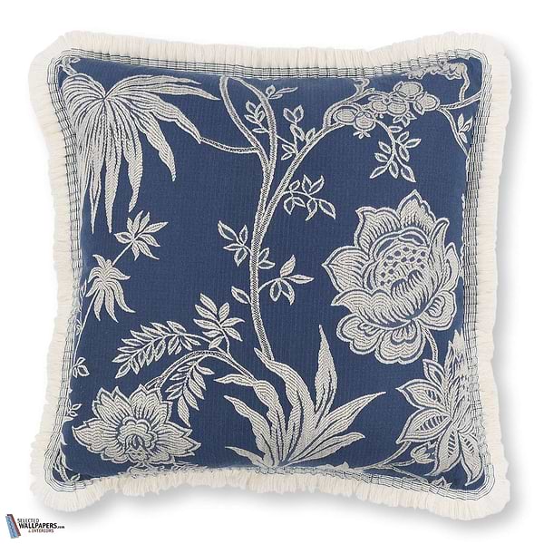 Chiya Jacquard Kussen-Kussen-Romo-Kissen-Cushion-Indigo-50 x 50 cm-Selected Interiors