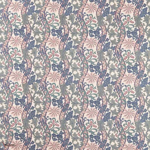 Cornflower Embroidery stof-Morris & Co.-Indigo/Plum-Meter (M1)-Selected Wallpapers-Interiors