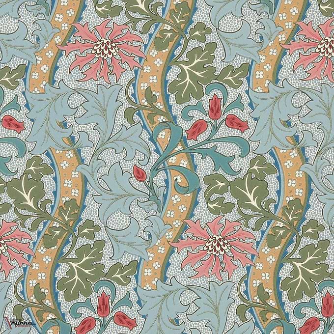 Cornflower behang-Morris & Co-Rose/Woad-Rol-Selected Wallpapers-Interiors