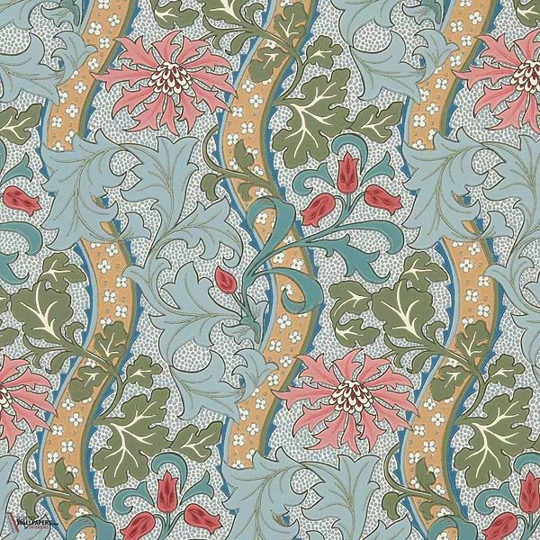 Cornflower behang-Morris & Co-Rose/Woad-Rol-Selected Wallpapers-Interiors