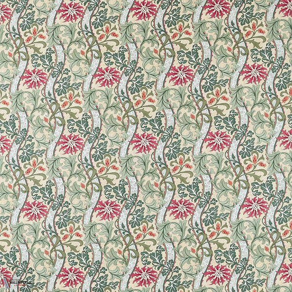 Cornflower stof-Morris & Co.-Russet/Forest-Meter (M1)-Selected Wallpapers-Interiors