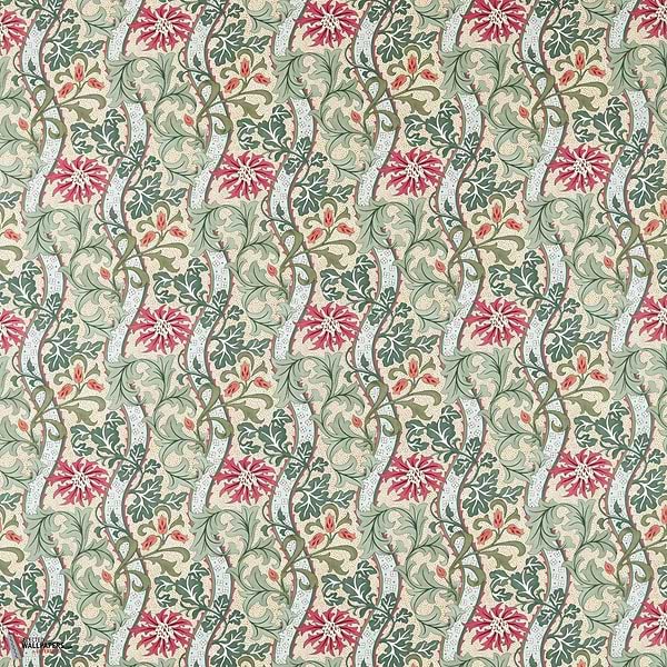 Cornflower stof-Morris & Co.-Russet/Forest-Meter (M1)-Selected Wallpapers-Interiors