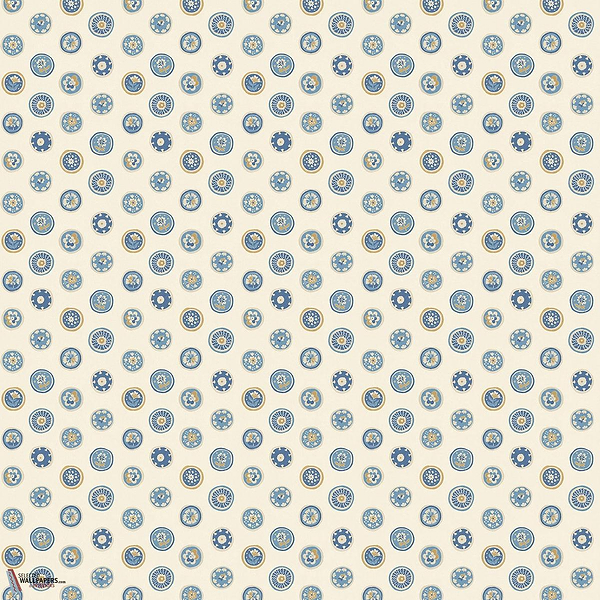 Court buttons behang-GP&J Baker-Blue-Rol-Selected Wallpapers-Interiors