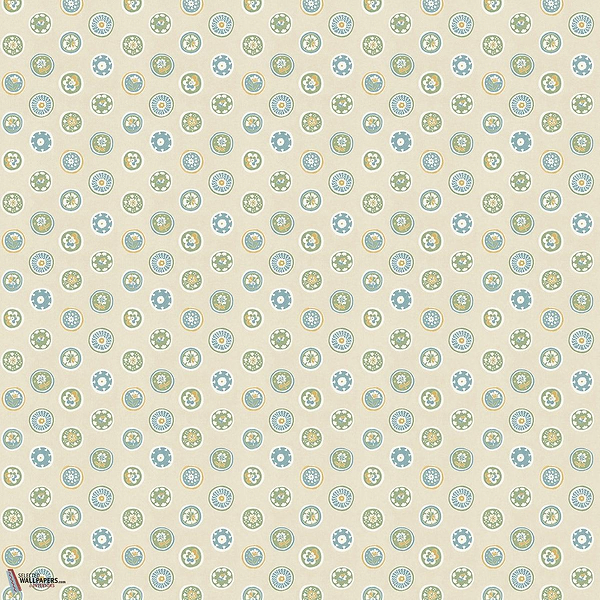 Court buttons behang-GP&J Baker-Blue/green-Rol-Selected Wallpapers-Interiors