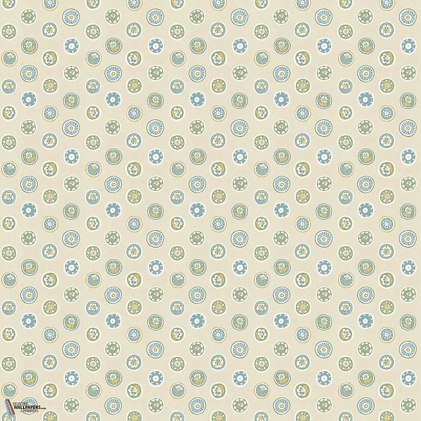 Court buttons behang-GP&J Baker-Blue/green-Rol-Selected Wallpapers-Interiors
