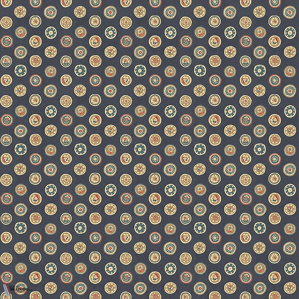 Court buttons behang-GP&J Baker-Indigo-Rol-Selected Wallpapers-Interiors