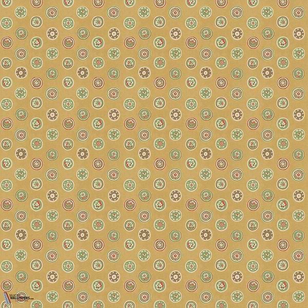 Court buttons behang-GP&J Baker-Ochre-Rol-Selected Wallpapers-Interiors
