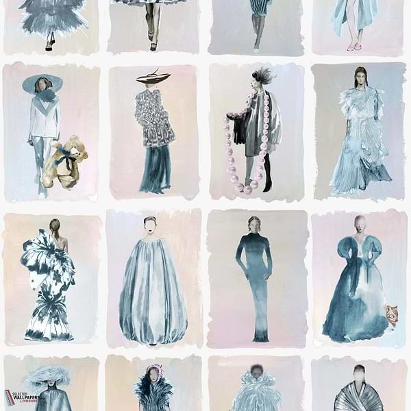 Couture Carousel behang-Cole & Son-China blue pearl-Rol-Selected Wallpapers-Interiors