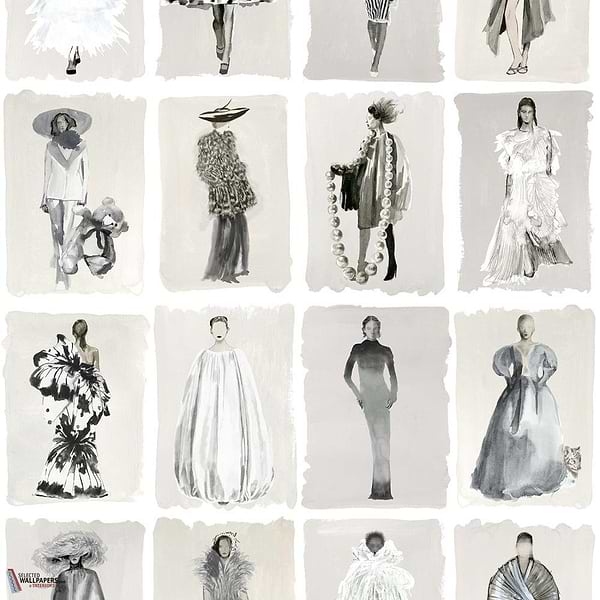 Couture Carousel behang-Cole & Son-Monochrome pearl-Rol-Selected Wallpapers-Interiors