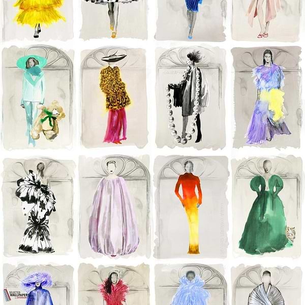 Couture Carousel windows behang-Cole & Son-Bright multi pearl-Rol-Selected Wallpapers-Interiors