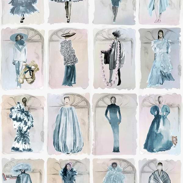 Couture Carousel windows behang-Cole & Son-China blue pearl-Rol-Selected Wallpapers-Interiors