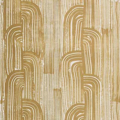 Crescent wallpaper in Gold/Ivory van Kelly Wearstler