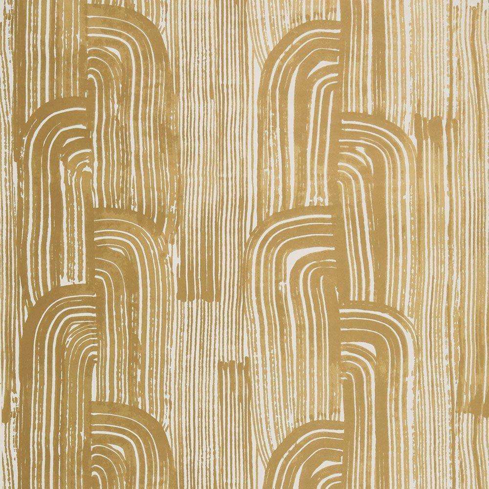 Crescent wallpaper in Gold/Ivory van Kelly Wearstler