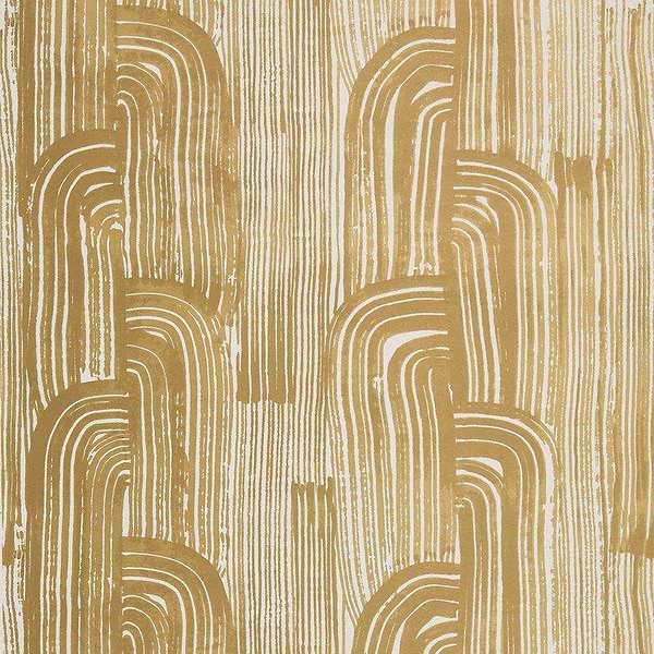 Crescent wallpaper in Gold/Ivory van Kelly Wearstler