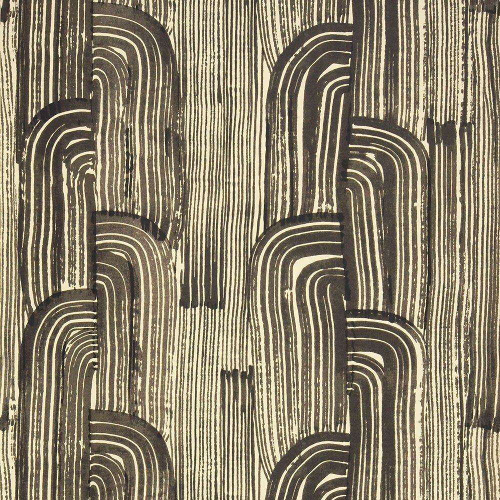 Crescent wallpaper in Ebony/Cream van Kelly Wearstler