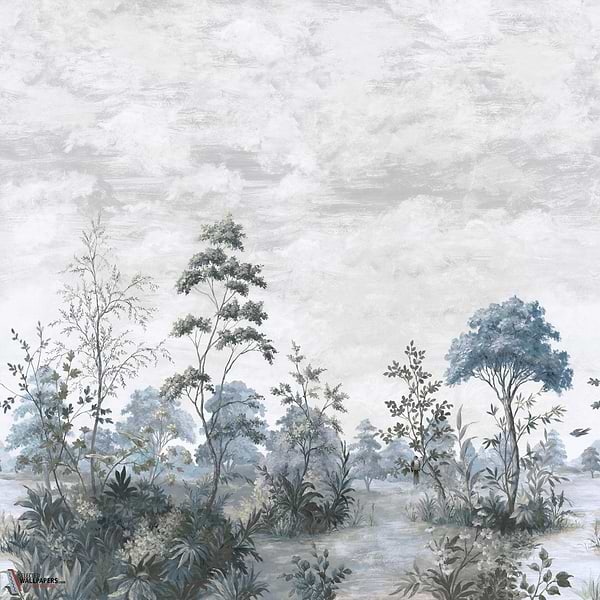 Cumbria Mural behang-Anna French-Spa blue on pearl-Set-Selected Wallpapers-Interiors