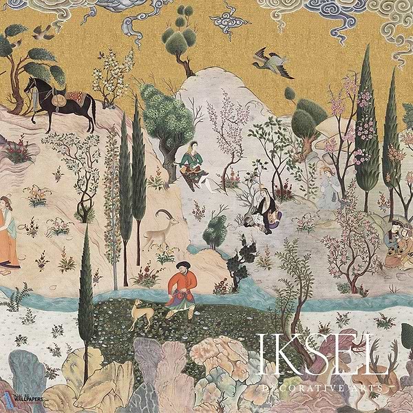 D-Safavid Reverie-Iksel-behang-Tapete-wallpaper-Gouache-Non Woven-Selected Wallpapers