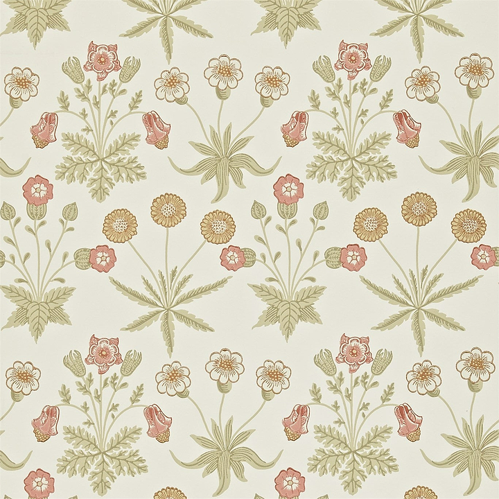 Daisy behang-behang-Morris & Co-Coral/Manilla-Rol-Selected Wallpapers &amp; Interiors