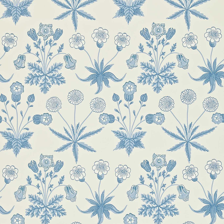 Daisy behang-behang-Morris & Co-Blue/Ivory-Rol-Selected Wallpapers &amp; Interiors