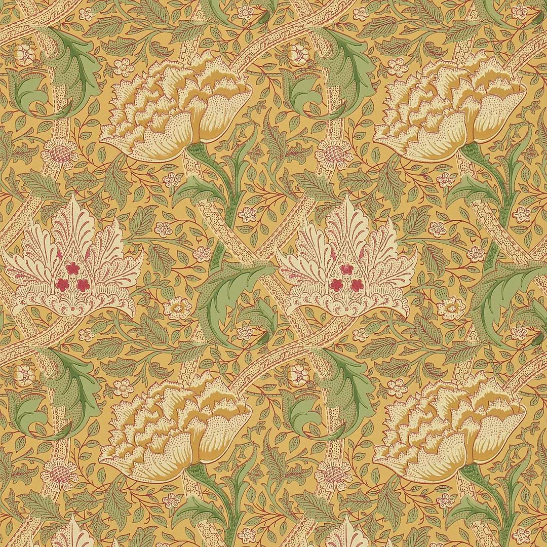 Windrush behang-Behang-Morris & Co-Gold/Thyme-Rol-Selected Wallpapers &amp; Interiors