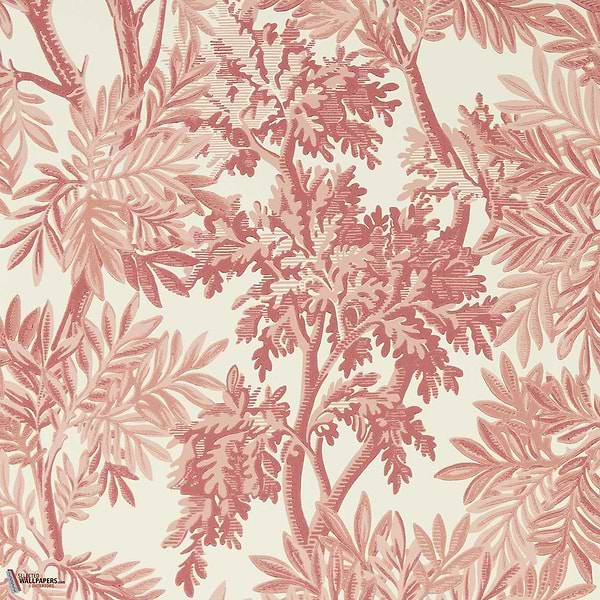 Tapestry trees behang-Sanderson-Berry/pink clay-Rol-Selected Wallpapers-Interiors