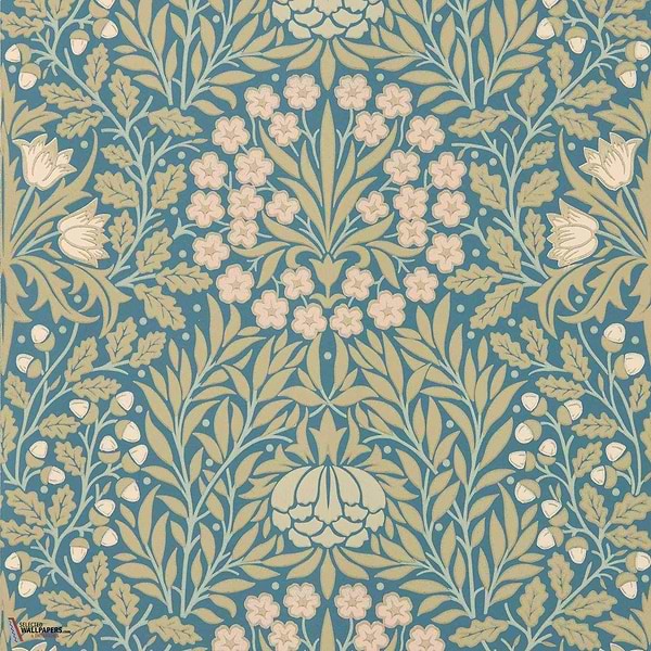 Daisy & Oak behang-Morris & Co-Powder Blue/Blush-Rol-Selected Wallpapers-Interiors