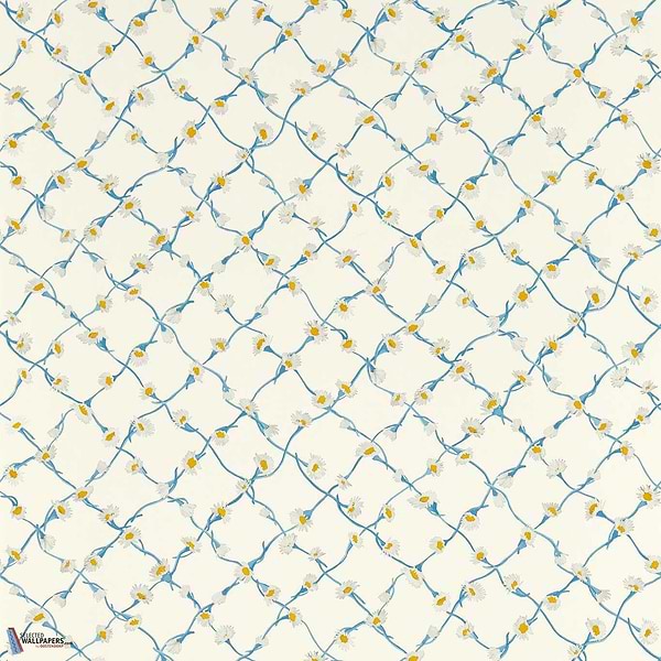Daisy Trellis-Wallpaper-Harlequin-Lapis/Pearl-Roll-113044-Selected Wallpapers