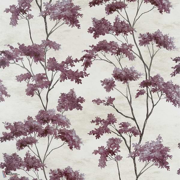 Dalton behang-Anna French-Eggplant on pearl-Rol-Selected Wallpapers-Interiors