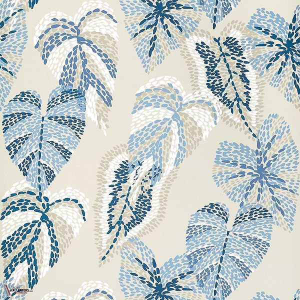 Delila behang-Thibaut-Blue and beige-Rol-Selected Wallpapers-Interiors