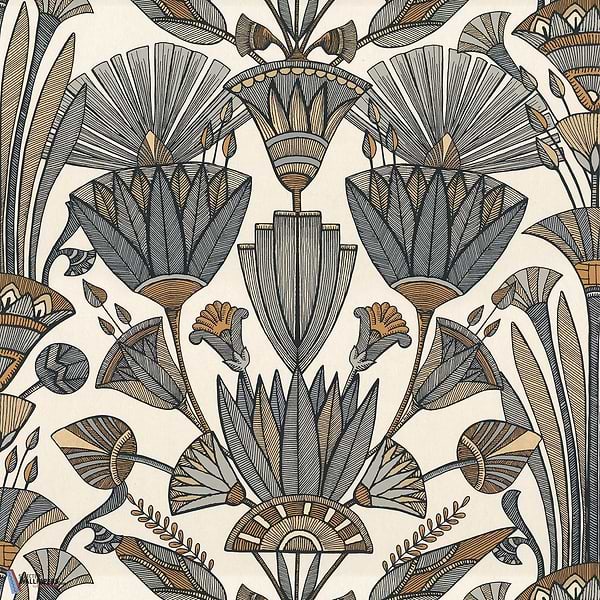 Denderah-behang-Tapete-Casamance-Blanch/Mordoré-Rol-76130100-Selected Wallpapers