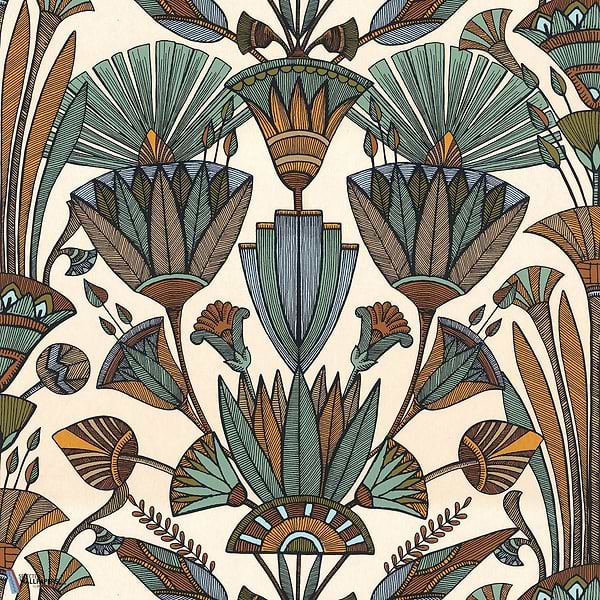 Denderah-behang-Tapete-Casamance-Blanc/Multico-Rol-76130202-Selected Wallpapers