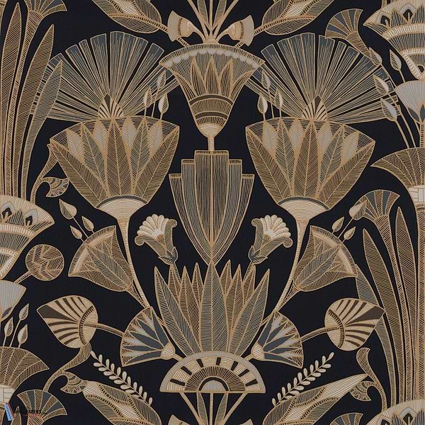 Denderah-behang-Tapete-Casamance-Noir/Mordoré-Rol-76130610-Selected Wallpapers